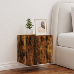Walplus Tv Wall Cabinet With Led Lights Smoked Oak 40.5X35X40 Cm - thumbnail 5