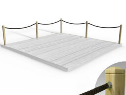 Edecks Rope Handrail Decking Kit 5100mm (Two Side) - Hemp Rope (Fixed - Cups) - thumbnail 2