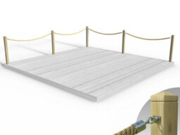 Edecks Rope Handrail Decking Kit 5100mm (Two Side) - Hemp Rope (Fixed - Cups) - thumbnail 3