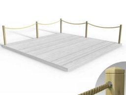 Edecks Rope Handrail Decking Kit 5100mm (Two Side) - Hemp Rope (Fixed - Cups) - thumbnail 1