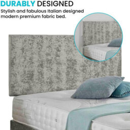 Dining Tables Classic Premium Fabric Divan Bed , 2 Drawers (Same Side) - King - Ice Crushed Velvet - thumbnail 3