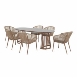 Kettler Messina 7 Piece Rope Dining Set 6 Seat Outdoor Dining Table & Chairs, Aluminium Frame, Ceramic Glass Top, Rainsafe Fabric - thumbnail 6