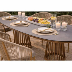 Kettler Messina 7 Piece Rope Dining Set 6 Seat Outdoor Dining Table & Chairs, Aluminium Frame, Ceramic Glass Top, Rainsafe Fabric - thumbnail 4