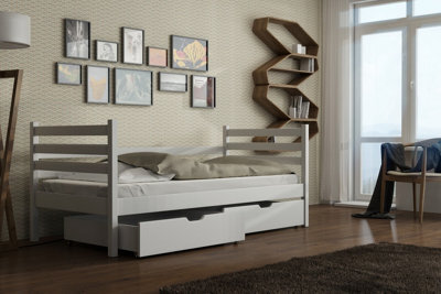 Arte Melani White 90 X 190Cm Single Bed With Storage - Foam/bonnell Mattress Included - image 1