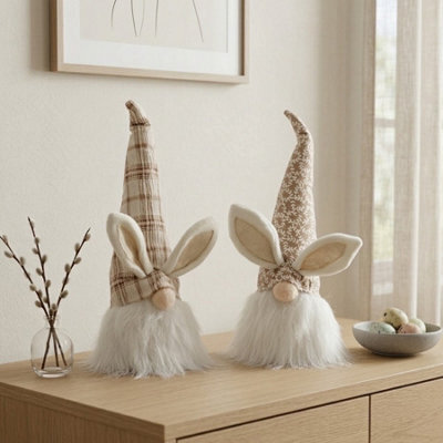 Garden Greatness Duo Tartan Easter Bunny Gonks - Quality Home Product - image 1
