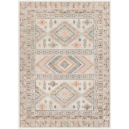 Livabliss Ankara-Vintage Pink Grey Traditional Boho Living Dining Bedroom Rug 120 X 170 Cm Easy Care, Non Shedding