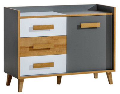 Arte Modern Werso W6 Sideboard Cabinet - Anthracite & Oak, H895mm W1200mm D460mm - image 1