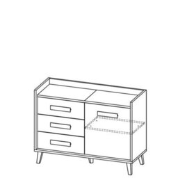 Arte Modern Werso W6 Sideboard Cabinet - Anthracite & Oak, H895mm W1200mm D460mm - thumbnail 2