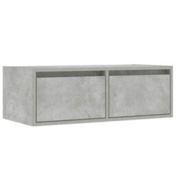 Berkfield Tv Cabinet With Led Lights Concrete Grey 75X35.5X25 Cm - thumbnail 6