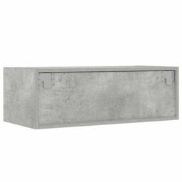 Berkfield Tv Cabinet With Led Lights Concrete Grey 75X35.5X25 Cm - thumbnail 9