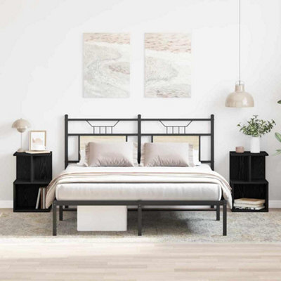 Berkfield Nightstands 2 Pcs Black Oak 35X35X55 Cm Engineered Wood - image 1