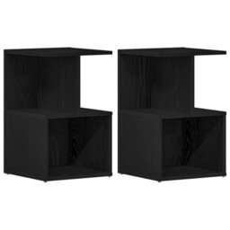 Berkfield Nightstands 2 Pcs Black Oak 35X35X55 Cm Engineered Wood - thumbnail 2
