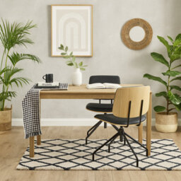 Wyld Haus Nairobi Swivel Dining Chairs Set Of 2 Black Veneer And Faux Leather - thumbnail 2