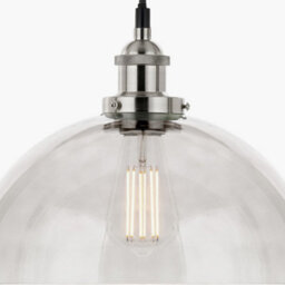 Pacific Lifestyle Ceiling Light Antique Silver Metal And Glass Dome Pendant - thumbnail 5