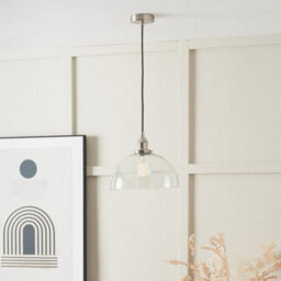 Pacific Lifestyle Ceiling Light Antique Silver Metal And Glass Dome Pendant