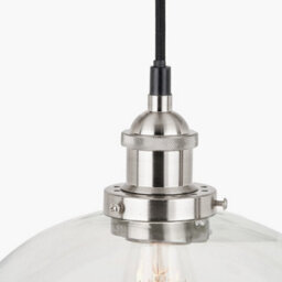 Pacific Lifestyle Ceiling Light Antique Silver Metal And Glass Dome Pendant - thumbnail 4