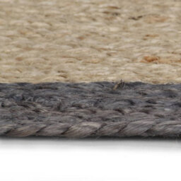 Berkfield Durable Handmade Rug Jute With Dark Grey Border 150 Cm - thumbnail 3