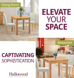 Hallowood Furniture Hereford Small Dining Table With 2 Straight Back Oak Chairs (Beige Seat) - thumbnail 6