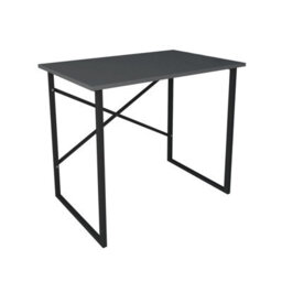 Urbn-Living Urbnliving 90Cm Width Anthracite Wooden Computer Desk Modern Study Table Workstation With Metal Legs - thumbnail 1
