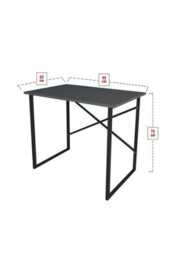 Urbn-Living Urbnliving 90Cm Width Anthracite Wooden Computer Desk Modern Study Table Workstation With Metal Legs - thumbnail 5