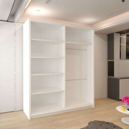 Sliding Wardrobes 4 u LTD Sliding Wardrobes 4U Fashnary Double Sliding Door Wardrobe - White 150Cm - thumbnail 3