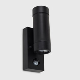 Valuelights Trenley Black Ip44 Rated Outdoor Garden Up/down Wall Light With Pir Motion Sensor Complete With 3W Led Gu10 Bulbs - thumbnail 4