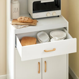 Sobuy Kitchen Storage Trolley Cabinet Cupboard Sideboard On Wheels White - thumbnail 5