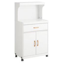 Sobuy Kitchen Storage Trolley Cabinet Cupboard Sideboard On Wheels White