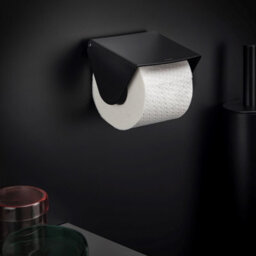 Cosmic Toilet Roll Holder, Black Matt, Wall-Mounted, 11,5 Cm. Collection Bwc - thumbnail 2