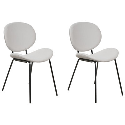Beliani Set Of 2 Dining Chairs Luana Velvet Light Grey - image 1