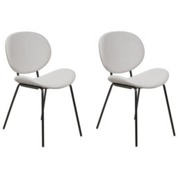 Beliani Set Of 2 Dining Chairs Luana Velvet Light Grey - thumbnail 1