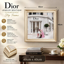 Home Luxe Interiors Dior Jewelry Champagne Step Frame Wall Art 40X40Cm Luxury Decor - thumbnail 6