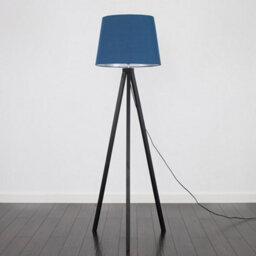 Valuelights Barbro Black Tripod Floor Lamp With Navy Tapered Shade - thumbnail 4