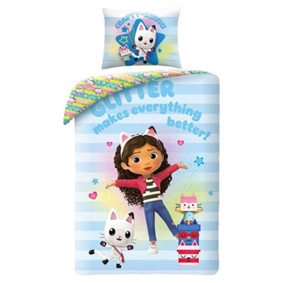 Gabbys Dollhouse Glitter Makes Everything Better Reversible Duvet Set Multicoloured (Single) - image 1
