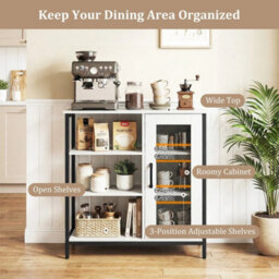 Coffee Bar Cabinet W/ Adjustable Shelves - thumbnail 4