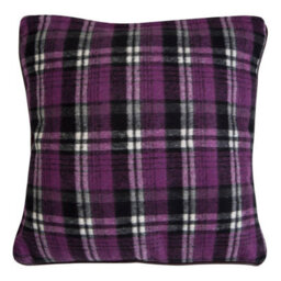 Orsina Purple Check Throw Cushion, Polyester Décor Cushion For Relaxing, Washable Cushion For Sofa, Bed, Chair