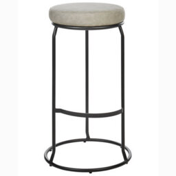 Beliani Set Of 2 Bar Stools Milroy Faux Leather Light Grey - thumbnail 4