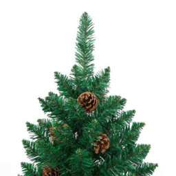 Vidaxl Slim Christmas Tree Green 180 Cm Pvc And Solid Pine Wood - thumbnail 4