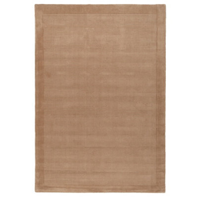 Loomed Large Modern Bordered Beige Soft Textured Bedroom Rug 190Cm X 280Cm - image 1