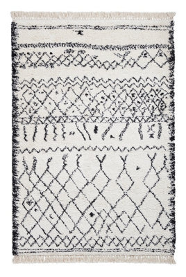 Black/white Rug, Abstract Geometric Rug, Moroccan Modern Kilim Rug For Bedroom, Livingroom, & Diningroom-160Cm X 230Cm - image 1