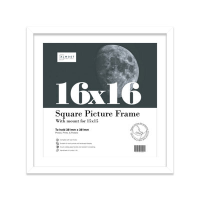 "16X16"" White Picture Frame - 16X16"" Square Frame With 15X15"" Mount For 16X16""/15X15"" Pictures Art Deco Style Gallery Wall, 1 Pack" - image 1