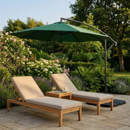 MonsterShop Cantilever Parasol 3M With Square Base  Green - thumbnail 4