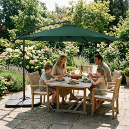 MonsterShop Cantilever Parasol 3M With Square Base  Green - thumbnail 8
