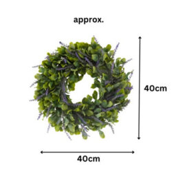 Smart Garden Artificial Door Wreath Lavender Purple Realistic Uv Resistant - thumbnail 3