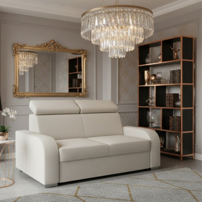 Oslo M 2 Living Room Sofa Adjustable Headrests Mdf Chipboard Frame Polyurethane Foam 170X100X85 100Cm Cream - image 1
