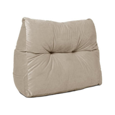 Lancashire Textiles Luxury Velvet Triangular Wedge Bedroom Armchair Beige Cushion 20 X 50 X 60Cm - image 1