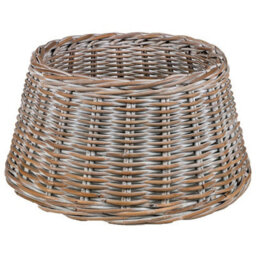 Urbn-Living Urbnliving 60Cm Round Large Christmas Tree Skirt Xmas Rattan Wicker Whitewash Base Cover Stand - thumbnail 3