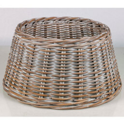 Urbn-Living Urbnliving 60Cm Round Large Christmas Tree Skirt Xmas Rattan Wicker Whitewash Base Cover Stand - thumbnail 2