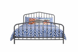 Novogratz Bushwick Metal Bed Grey, King Size - thumbnail 1