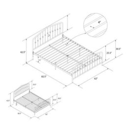 Novogratz Bushwick Metal Bed Grey, King Size - thumbnail 4